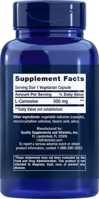 Life Extension Carnosine (Карнозин) 500 мг 60 капсул