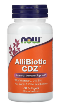 NOW AlliBiotic CDZ Seasonal Immune Support (сезонная поддержка иммунитета) 60 гелевых капсул
