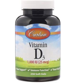 Carlson Labs Vitamin D3 (Витамин D3) 1000 МЕ (25 мкг) 250 капсул