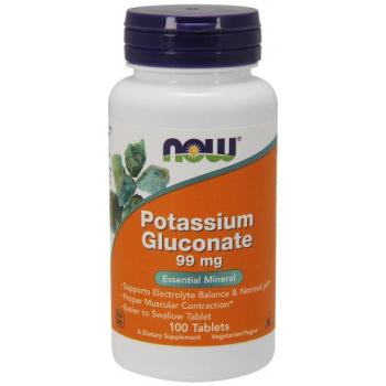 NOW Potassium Gluconate (глюконат калия) 99 мг 100 таблеток