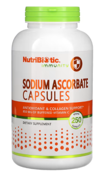 NutriBiotic Immunity Sodium Ascorbate (аскорбат натрия) 250 вег капсул