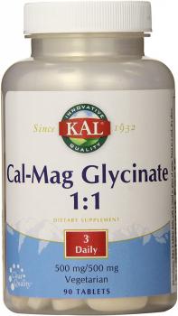 KAL Calcium Magnesium Glycinate 1:1 (Глицинат Кальция и Магния) 500/500 мг 90 таблеток