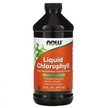 NOW Liquid Chlorophyll (жидкий хлорофилл) c аромат мяты 473 мл