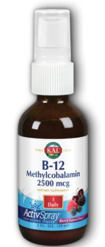 KAL B-12 Methylcobalamin ActivSpray 2500 mcg (Метилкобаламин спрей) ягодный вкус 2500 мкг 59 мл