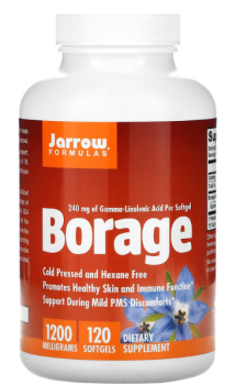 Jarrow Formulas Borage GLA-240 (Огуречник 240 мг ГЛК) 1200 мг 120 гелевых капсул, срок годности 11/2023