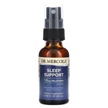 Dr. Mercola Sleep Support with Melatonin (средство для поддержания сна с мелатонином) с натуральным вкусом малины 29 мл