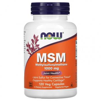 NOW MSM (МСМ метил-сульфонил-метан) 1000 мг 120 капсул