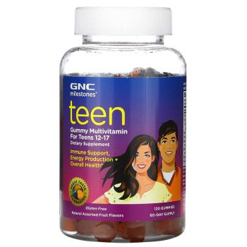 GNC Milestones Teen Gummy Multivitamin (мультивитамины для подростков 12–17 лет) ассорти из натуральных фруктов 120 жевательных конфет