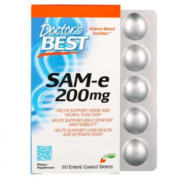 Doctor's Best SAM-e 200 мг 60 таблеток покрытых кишечнорастворимой оболочкой