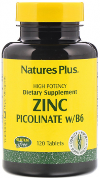 Nature's Plus Zinc Picolinate w/B6 (Пиколинат цинка с витамином B6) 120 таблеток