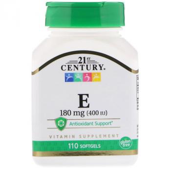 21st Century Vitamin Е 180 мг (400 МЕ) 110 капсул