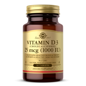 Solgar Vitamin D3 (Витамин D3) 25 мкг 1000 МЕ 90 таблеток, срок годности 08/2024