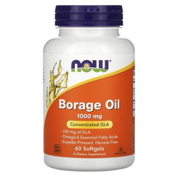 Now Foods Borage Oil Concentration GLA (Масло Огуречника ГЛК) 1000 мг 60 капсул