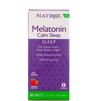 Natrol Melatonin Calm Sleep 60 таблеток Fast Dissolve