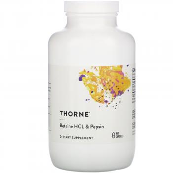 Thorne Research Betaine HCL & Pepsin (Бетаингидрохлорид и пепсин) 450 капсул