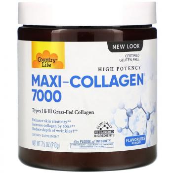 Country Life Maxi-Collagen 7000 Powder Flavorless (Коллаген в порошке без вкусовых добавок) 213 гр