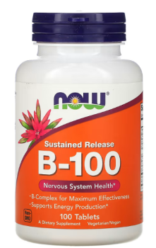 NOW Sustained Release B-100 (B-100 замедленного высвобождения) 100 таблеток