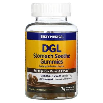 Enzymedica, DGL Stomach Soothe Gummies, немецкий шоколад, 74 жевательных мармеладки