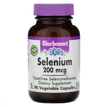 Bluebonnet Nutrition Selenium (Cелен бездрожжевой селенометионин) 200 мкг 90 капсул, срок годности 12/2023