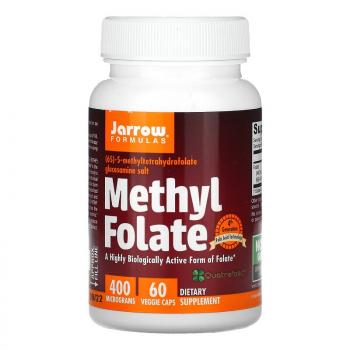 Jarrow Formulas Methyl Folate (метилфолат) 400 мкг 60 растительных капсул