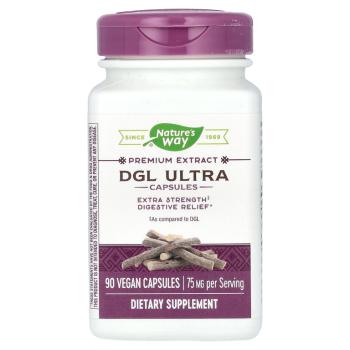 Nature's Way DGL Ultra (премиальный экстракт корня солодки) 75 мг 90 веганских капсул