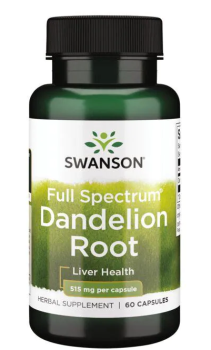 Swanson Full Spectrum Dandelion Root (Корень одуванчика полного спектра) 515 мг 60 капсул