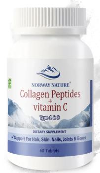 Norway Nature Collagen Peptides + vitamin C Tipe 1&3 (Коллаген тип 1&3 750 мг + Витамин С 30 мг) 60 таблеток