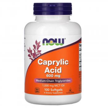 NOW Caprylic Acid (Каприловая кислота) 600 мг 100 капсул