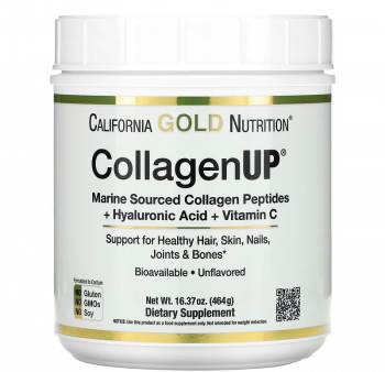 California Gold Nutrition CollagenUP (морской коллаген с гиалуроновой кислотой и витамином С) без вкуса 464 гр