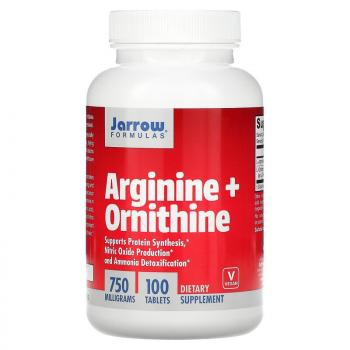 Jarrow Formulas Arginine + Ornithine (Аргинин + орнитин) 750 мг 100 таблеток