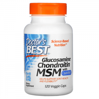 Doctor's Best Glucosamine Chondroitin Msm with OptiMSM (Глюкозамин, хондроитин и МСМ с OptiMSM) 120 капсул