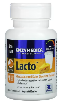 Enzymedica Lacto Most Advanced Dairy Digestion Formula (самая передовая молочная формула для пищеварения) 30 капсул