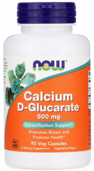NOW Calcium D-Glucarate (D-глюкарат кальция) 500 мг 90 капсул