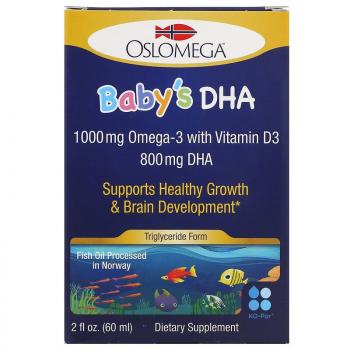 Oslomega Baby`s DHA  (докозагексаеновая кислота (ДГК) с витамином D3 для детей) 60 мл