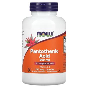 NOW Pantothenic Acid (Пантотеновая кислота) 500 мг 250 капсул