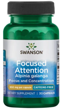Swanson Focused Attention Alpinia Galanga (Концентрированное внимание Alpinia Galanga без кофеина) 300 мг 30 капсул
