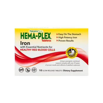NaturesPlus Hema Plex (Железо с необходимыми питательными веществами для здоровых эритроцитов) 10 таблеток с замедленным высвобождением
