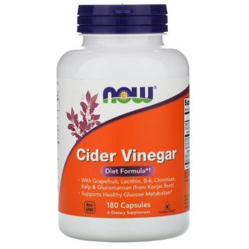 NOW Cider Vinegar (Сидровый уксус) 180 капсул, срок годности 12/2023