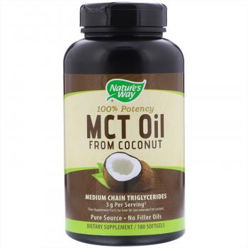 Nature`s Way MCT Oil из кокоса 180 мягких капсул (срок годности 12/31/2020)