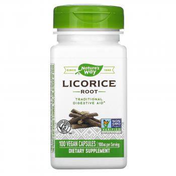 Nature's Way Licorice Root (Корень Солодки) 450 мг 100 веганских капсул