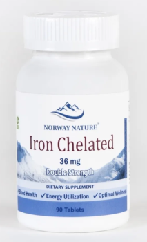 Norway Nature Iron Chelated (Хелатное железо) 36 мг 90 таблеток