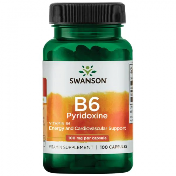 Swanson Vitamin B-6 Pyridoxine (Витамин B6 Пиридоксин) 100 мкг 100 капсул