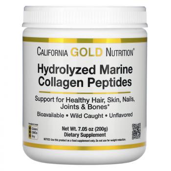 California Gold Nutrition Hydrolyzed Marine Collagen Peptides (пептиды из морского коллагена премиального качества) без вкуса 200 гр
