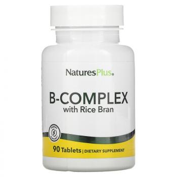 NaturesPlus B-Complex with Rice Bran (Комплекс витаминов группы B с рисовыми отрубями) 90 таблеток