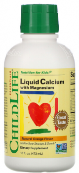 ChildLife Liquid Calcium with Magnesium (Жидкий кальций с магнием) вкус натурального апельсина 474 мл