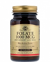 Solgar Folate as Metafolin (Фолат Метафолин) 1000 мкг 60 таблеток.