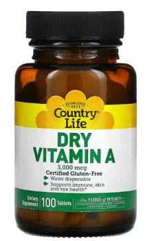 Country Life Vitamin A (Dry) (Витамин А) 10,000 МЕ 100 таблеток
