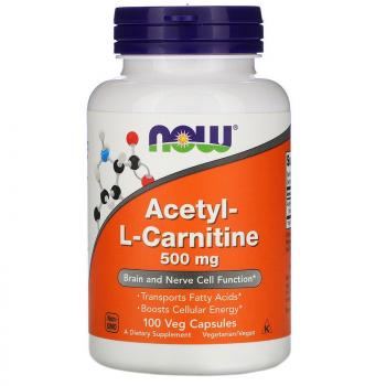 NOW Acetyl L-Carnitine (Ацетил-L-карнитин) 500 мг 100 вег. капсул