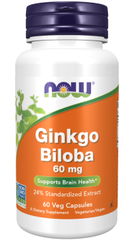NOW Ginkgo Biloba (Гинкго билоба) 60 мг 60 вег капсул