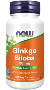NOW Ginkgo Biloba (Гинкго билоба) 60 мг 120 вег капсул